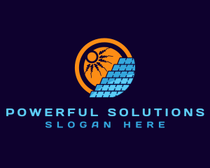 Solar Lightning Sun logo design