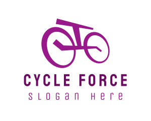 Purple Bicycle Bike logo design