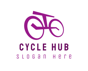 Purple Bicycle Bike logo design