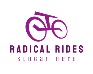 Purple Bicycle Bike logo design