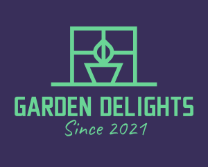 Window House Plant  logo design