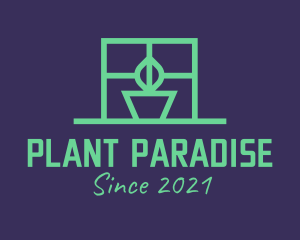 Window House Plant  logo design