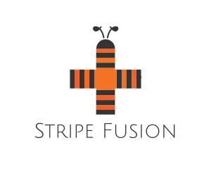 Bee Stripes Cross logo design