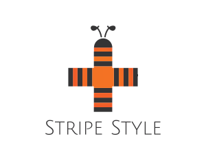 Bee Stripes Cross logo design