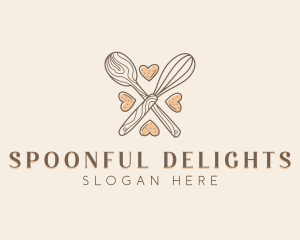 Heart Baking Spoon logo design