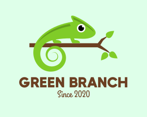 Green Chameleon Branch logo design