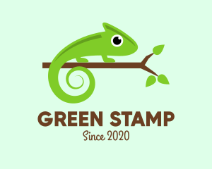 Green Chameleon Branch logo design