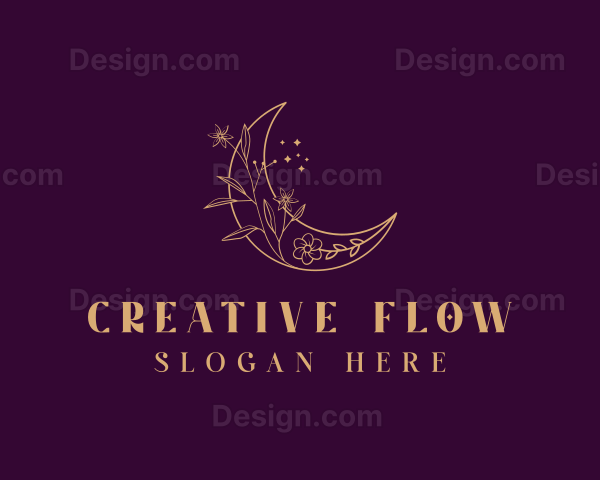 Bohemian Floral Moon Logo