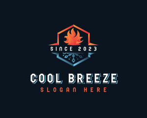 Snowflake Flame HVAC logo design