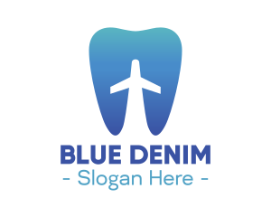 Blue Flying Tooth Plane logo design