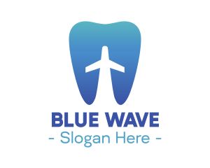 Blue Flying Tooth Plane logo design