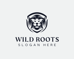 Wild Lion Shield logo design