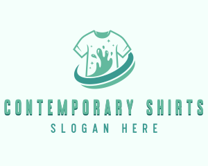 Shirt Washing Laundromat logo design