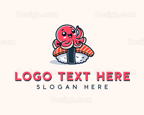 Japanese Octopus Sushi Logo