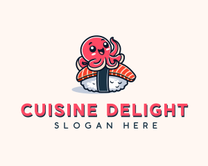 Japanese Octopus Sushi logo design