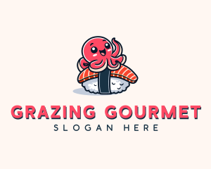 Japanese Octopus Sushi logo design