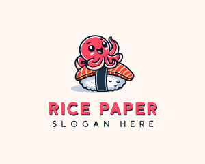 Japanese Octopus Sushi logo design