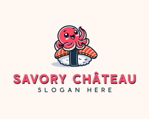 Japanese Octopus Sushi logo design