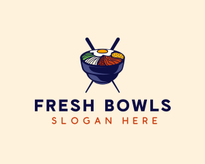 Korean Bowl Bibimbap logo design