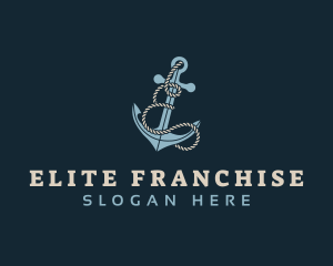 Anchor Rope Letter E logo design