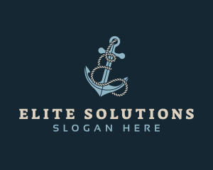 Anchor Rope Letter E logo design