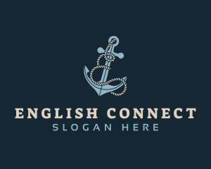 Anchor Rope Letter E logo design