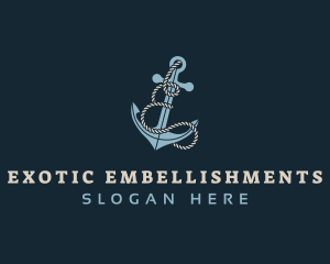 Anchor Rope Letter E logo design