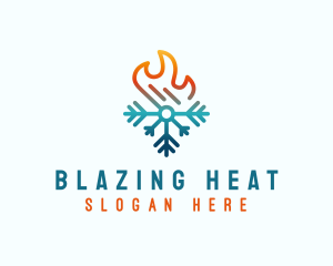 Snowflake Heat Flame  logo design