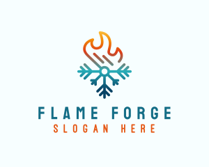 Snowflake Heat Flame  logo design