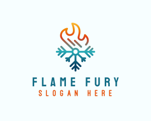 Snowflake Heat Flame  logo design