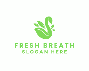 Organic Swan Leaf logo design