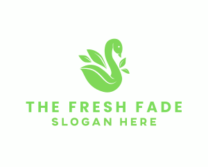 Organic Swan Leaf logo design