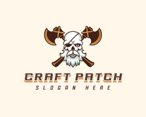 Pirate Skull Axe logo design