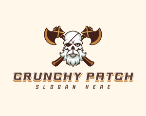 Pirate Skull Axe logo design