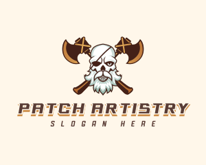 Pirate Skull Axe logo design