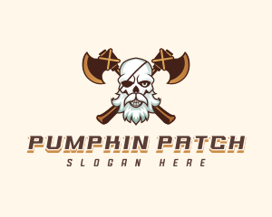 Pirate Skull Axe logo design