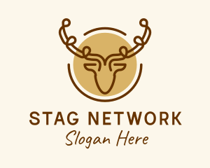 Stag Hunting Antlers logo design