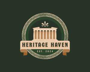 Historical Temple Structure logo design