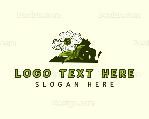 Dogwood Flower Virginia Logo