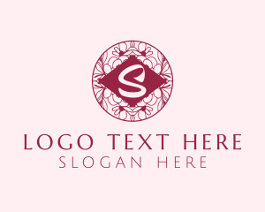 Floral Circle Letter S  logo