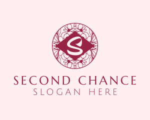 Floral Circle Letter S  logo design