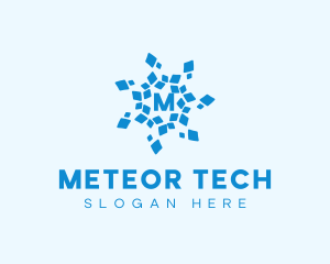 Frozen Tech Snowflake logo design