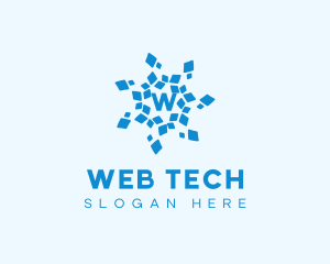 Frozen Tech Snowflake logo design