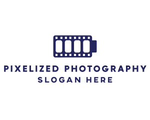 Blue Film Battery Charge logo design