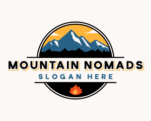 Mountain Bonfire Camping logo design