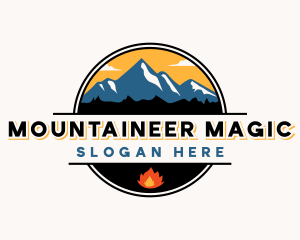 Mountain Bonfire Camping logo design