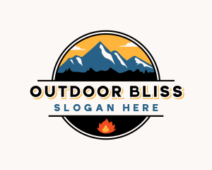 Mountain Bonfire Camping logo design