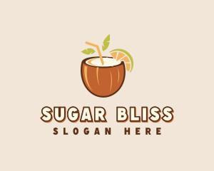 Coconut Juice Drink logo design