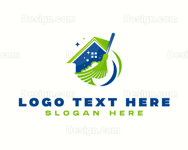 Sweep Cleaning Broom Logo