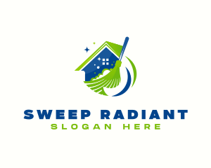 Sweep Cleaning Broom logo design